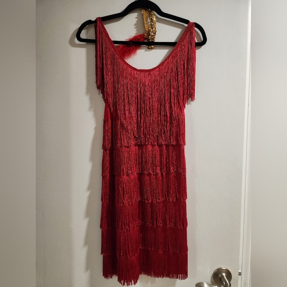 Red Flapper Costume Size Small - Picture 2 of 4